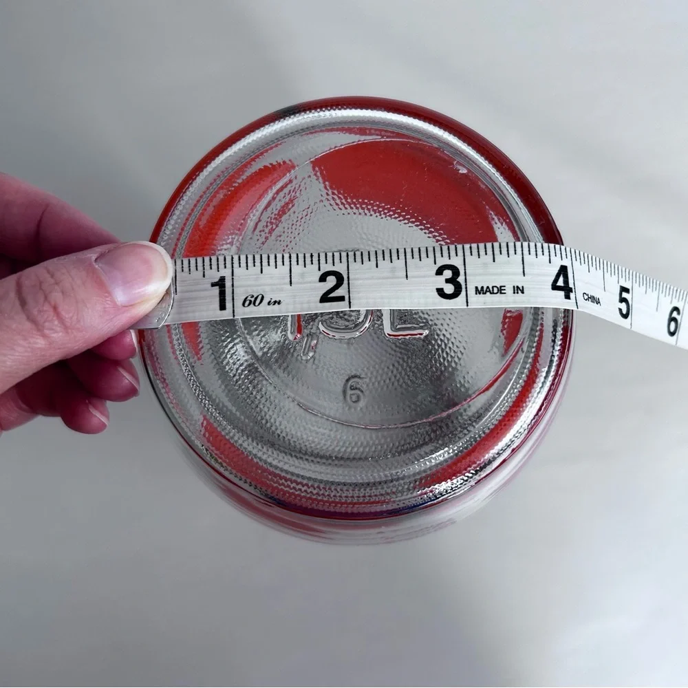Vintage 60's The Cannery‎ Hinged Glass Jar Container with Orange Design 1.5L